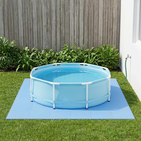 ARDEBO.de - Pool Bodenschutzmatte 6 Stk. Blau 2,16 m² EVA-Schaum