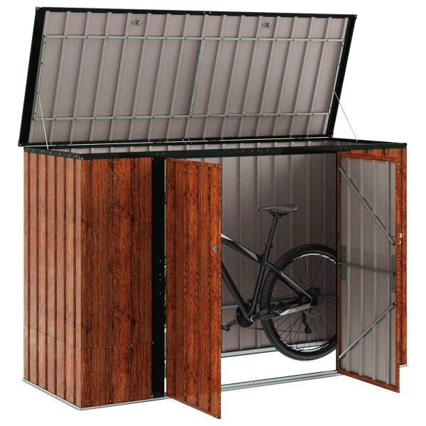 Gartenlagerbox Braun 214 x 82 x 132 cm Stahl