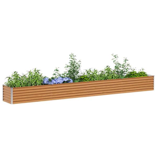 Hochbeet Hellbraun 390 x 50 x 36 cm Verzinkter Stahl