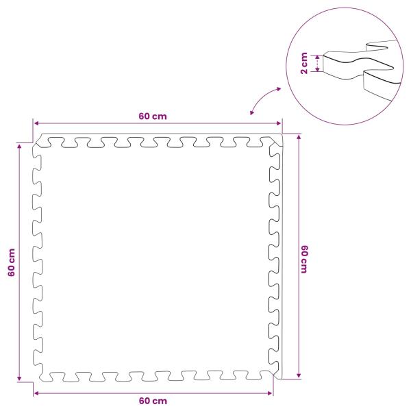 Fußmatten 6 stk. Blau 2,16 m² EVA-Schaum