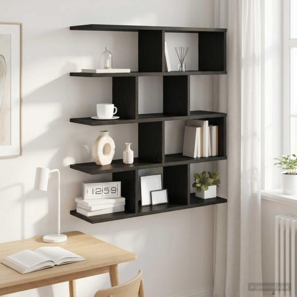 ARDEBO.de - Wandregal Schwarze Eiche 70 x 20 x 100 cm Holzwerkstoff