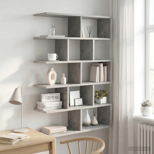ARDEBO.de - Wandregal Betongrau 70 x 20 x 100 cm Holzwerkstoff