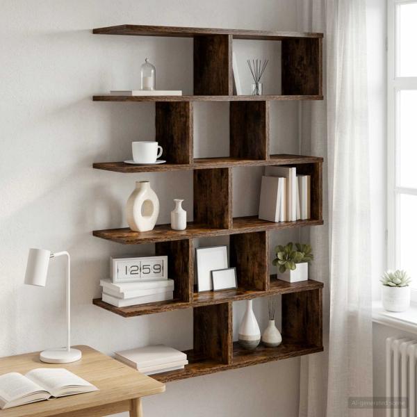 ARDEBO.de - Wandregal Raucheiche 70 x 20 x 100 cm Holzwerkstoff