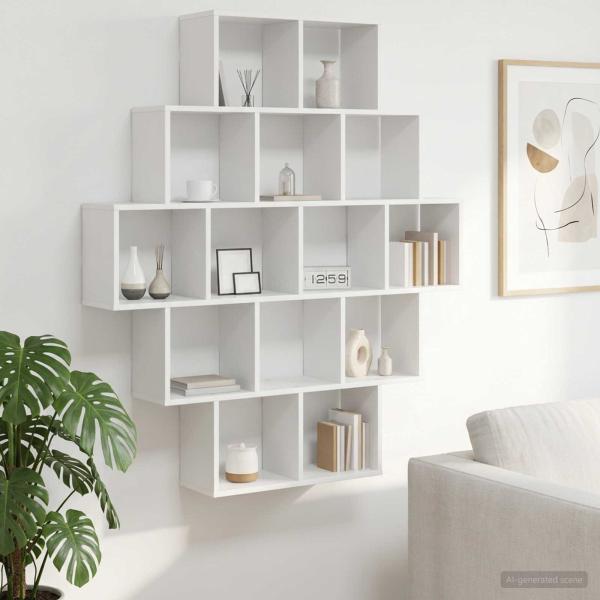 ARDEBO.de - Wandregal Wei? 120 x 20 x 136 cm Holzwerkstoff