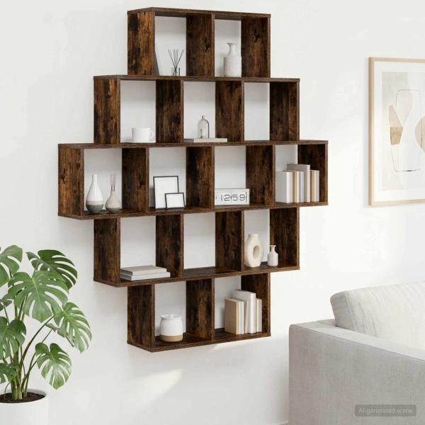 ARDEBO.de - Wandregal Raucheiche 120 x 20 x 136 cm Holzwerkstoff