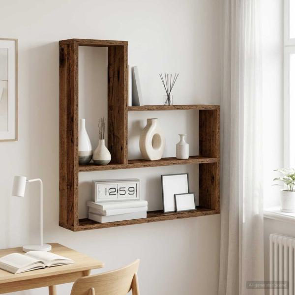 ARDEBO.de - Wandregal Altholz 60 x 11 x 60 cm Holzwerkstoff
