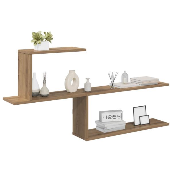 Wandregal Artisan-Eiche 122 x 18 x 60 cm Holzwerkstoff