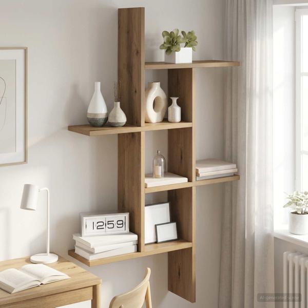 ARDEBO.de - Wandregal Artisan-Eiche 61 x 15 x 102 cm Holzwerkstoff