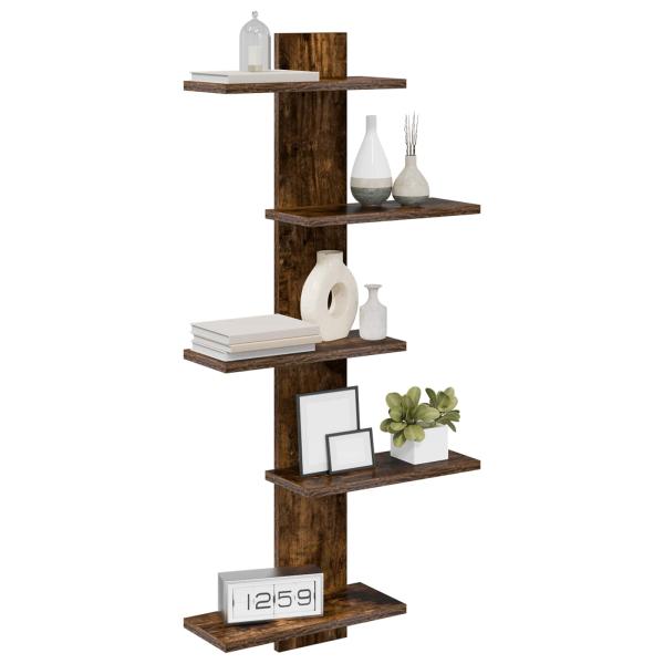Wandregal Raucheiche 48,5 x 15 x 101 cm Holzwerkstoff