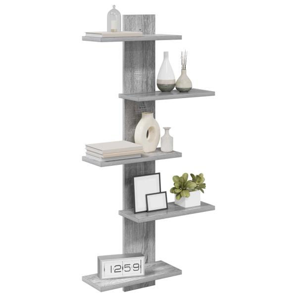 Wandregal Sonoma-Grau 48,5 x 15 x 101 cm Holzwerkstoff