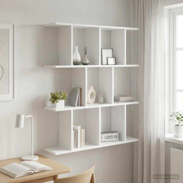 ARDEBO.de - Wandregal Wei? 80 x 20 x 96 cm Holzwerkstoff