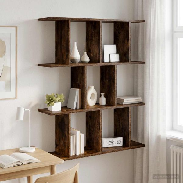 ARDEBO.de - Wandregal Raucheiche 80 x 20 x 96 cm Holzwerkstoff