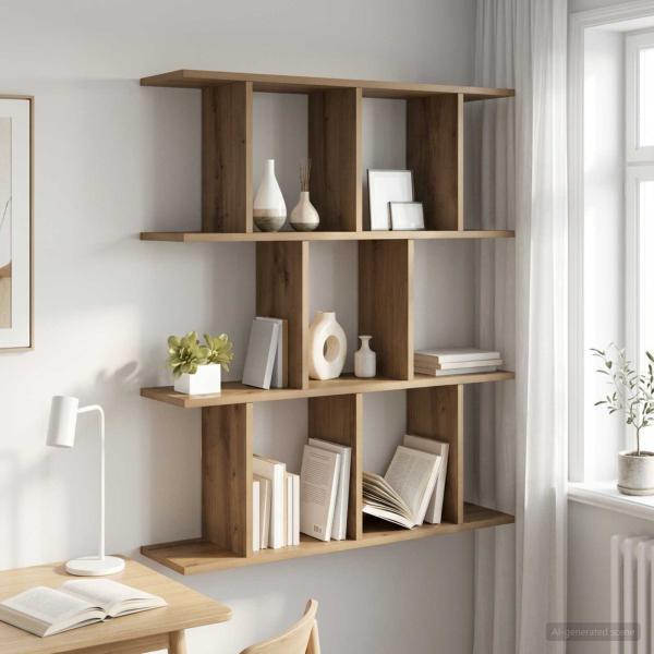 ARDEBO.de - Wandregal Artisan-Eiche 80 x 20 x 96 cm Holzwerkstoff