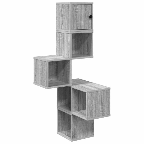 Wand-Eckregal Sonoma-Grau 48 x 48 x 120 cm Holzwerkstoff
