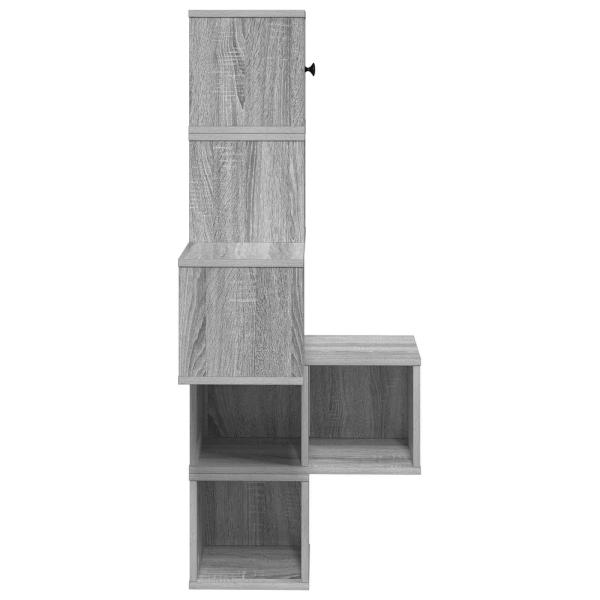 Wand-Eckregal Sonoma-Grau 48 x 48 x 120 cm Holzwerkstoff