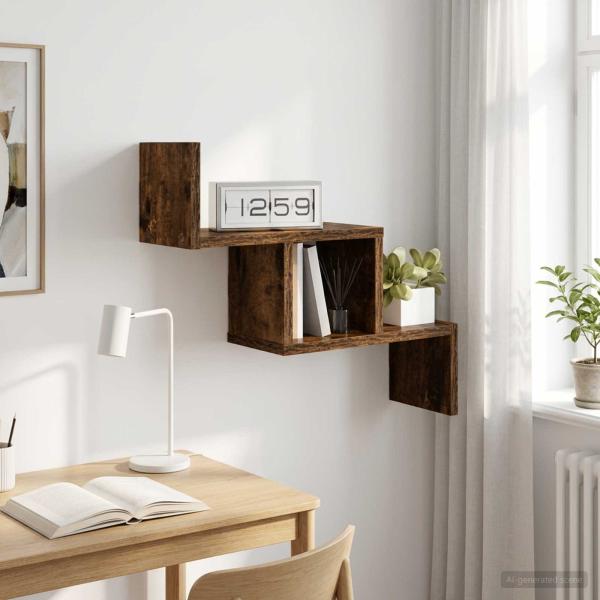 ARDEBO.de - Wandregal Raucheiche 48 x 15 x 42 cm Holzwerkstoff