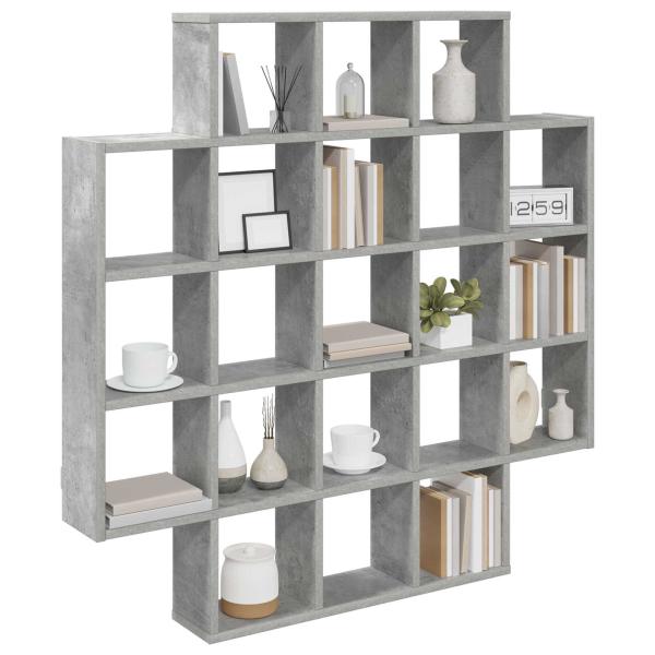 Wandregal Betongrau 100 x 13 x 100 cm Holzwerkstoff
