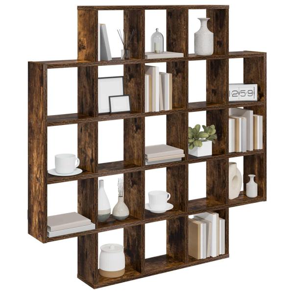 Wandregal Raucheiche 100 x 13 x 100 cm Holzwerkstoff