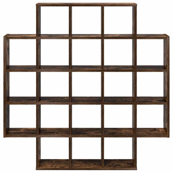 Wandregal Raucheiche 100 x 13 x 100 cm Holzwerkstoff