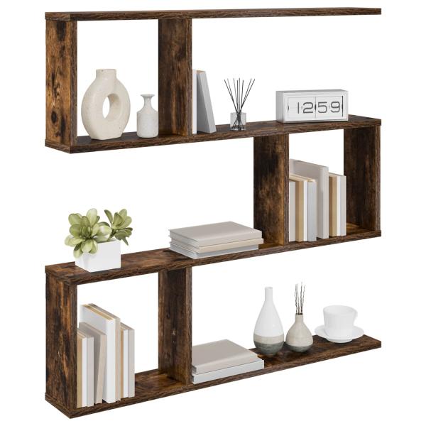 Wandregal Raucheiche 80 x 12 x 79,5 cm Holzwerkstoff