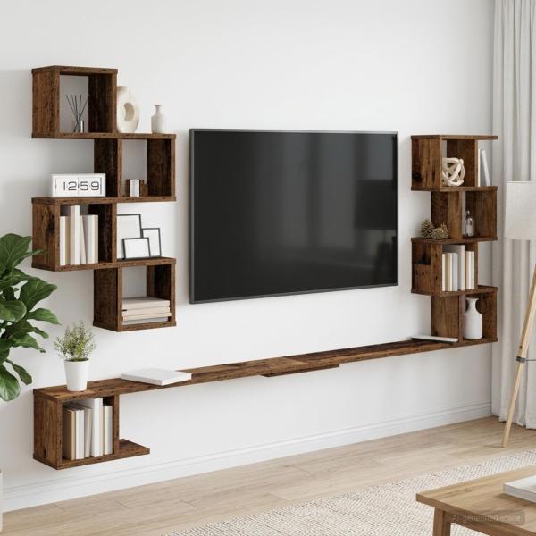 ARDEBO.de - Wandmontiertes TV-Regal Altholz 180 x 15 x 94 cm Holzwerkstoff