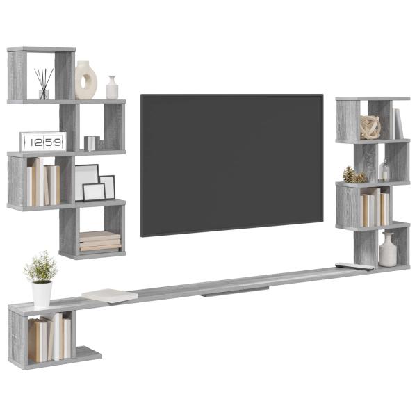 Wandmontiertes TV-Regal Sonoma-Grau 160 x 15 x 94 cm