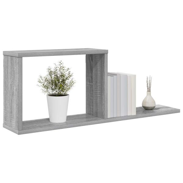 Schweberegale 2 stk. Sonoma-Grau 80 x 15 x 30 cm Holzwerkstoff