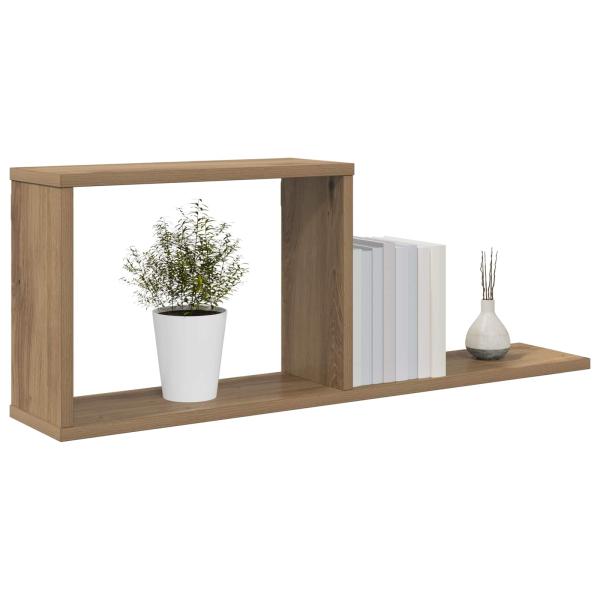 Schweberegale 2 Stk. Artisan-Eiche 80 x 15 x 30 cm