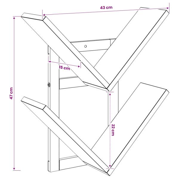 Wandregal 2 Stk. Schwarze Eiche 43 x 15 x 47 cm Holzwerkstoff