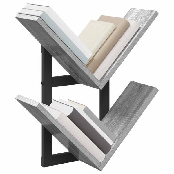 Wandregal 2 stk. Sonoma-Grau 43 x 15 x 47 cm Holzwerkstoff