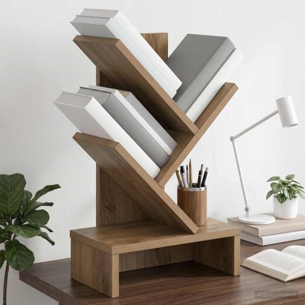ARDEBO.de - Baumb?cherregal 3-st?ckig 30 x 18 x 48 cm Holzwerkstoff