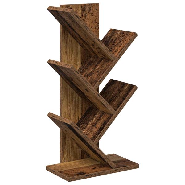 Baumbücherregal 4-stöckig 30 x 18 x 60 cm Holzwerkstoff Altholz