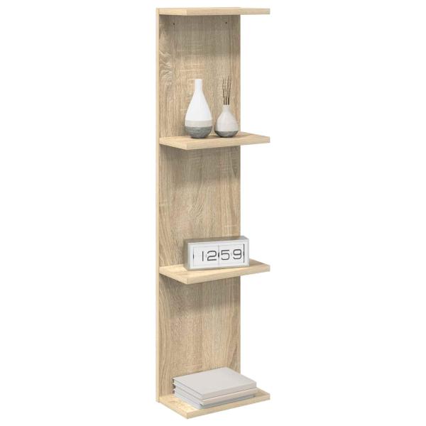 Wandregal 2 Stk. Sonoma-Eiche 25 x 15 x 100 cm Holzwerkstoff