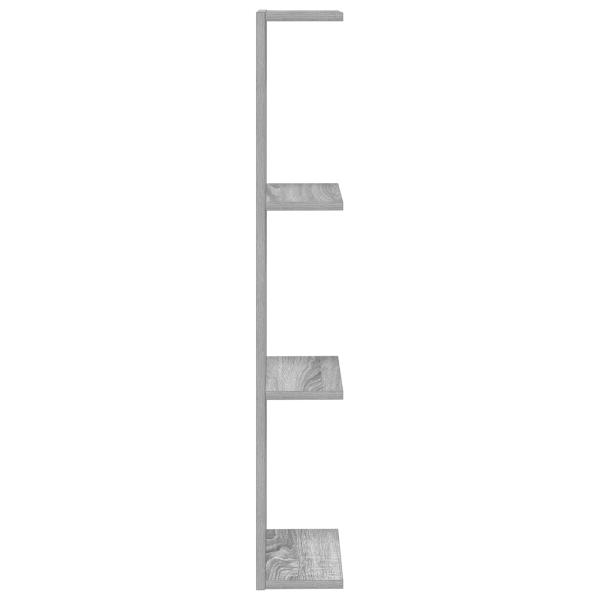 Wandregal 2 stk. Sonoma-Grau 25 x 15 x 100 cm Holzwerkstoff