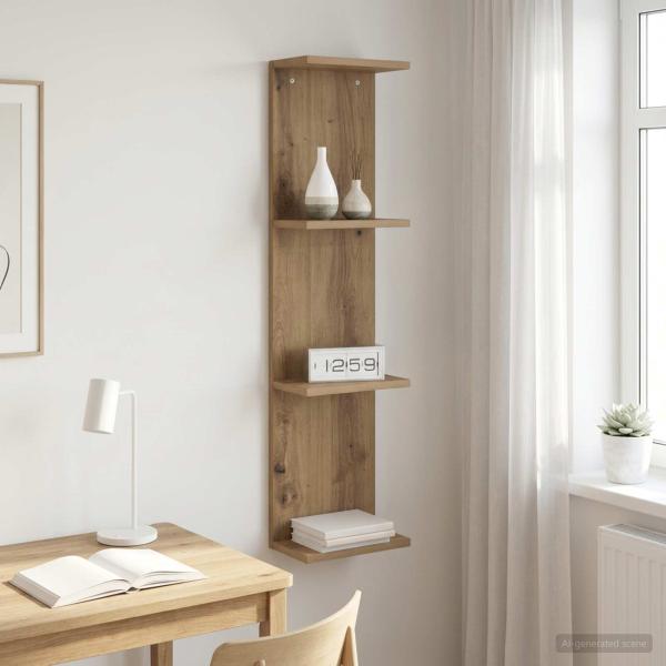 ARDEBO.de - Wandregal Artisan-Eiche 25 x 15 x 100 cm Holzwerkstoff