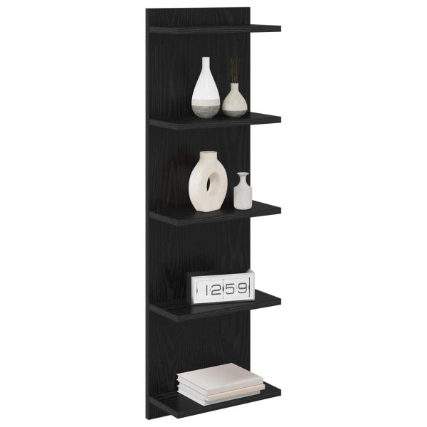 Wandregal 2 Stk. Schwarze Eiche 30 x 15 x 100 cm Holzwerkstoff