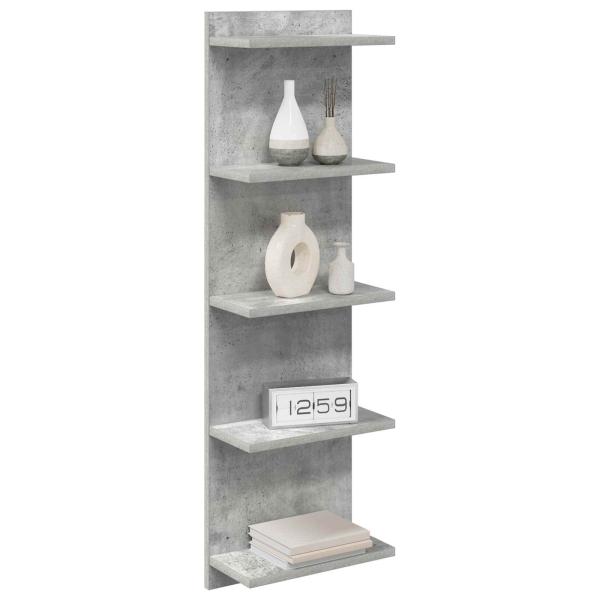 Wandregal Betongrau 30 x 15 x 100 cm Holzwerkstoff