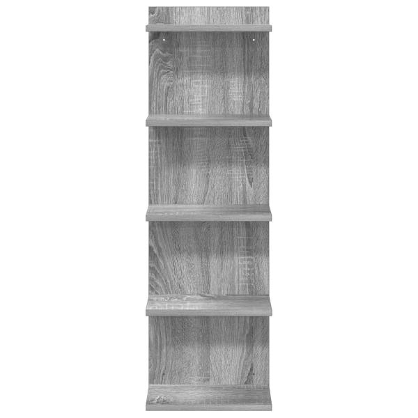 Wandregal 2 stk. Sonoma-Grau 30 x 15 x 100 cm Holzwerkstoff