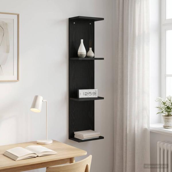 ARDEBO.de - Wandregal Schwarze Eiche 22 x 15 x 100 cm Holzwerkstoff