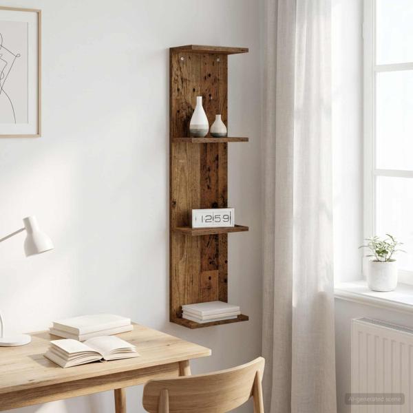 ARDEBO.de - Wandregal Altholz 22 x 15 x 100 cm Holzwerkstoff