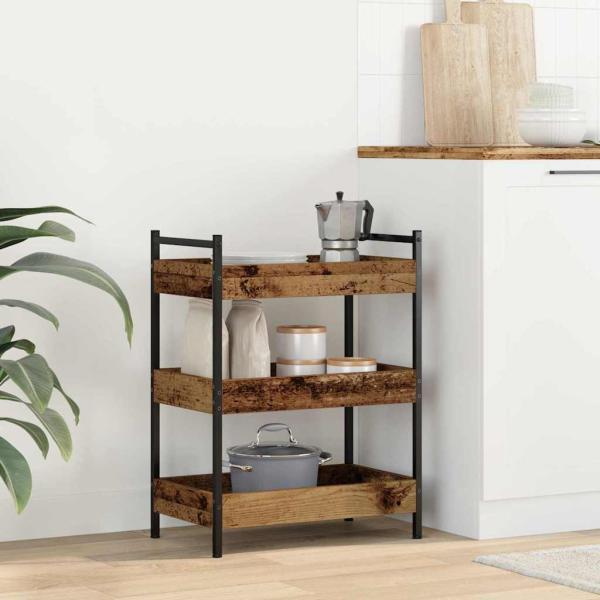 ARDEBO.de - Küchentrolley Altholz 50 x 30 x 70 cm Holzwerkstoff