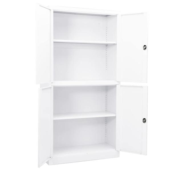 Büroschrank Weiß 90x40x180 cm Stahl