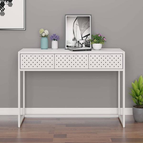 ARDEBO.de - Konsolentisch Weiß 106x35x75 cm Stahl