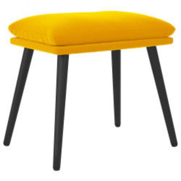 Relaxsessel mit Hocker Senfgelb Samt