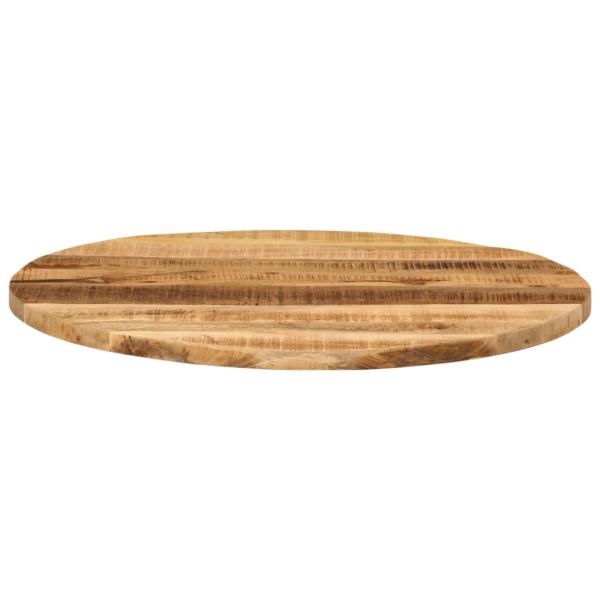 Tischplatte Ø 80x1,5 cm Rund Raues Massives Mangoholz