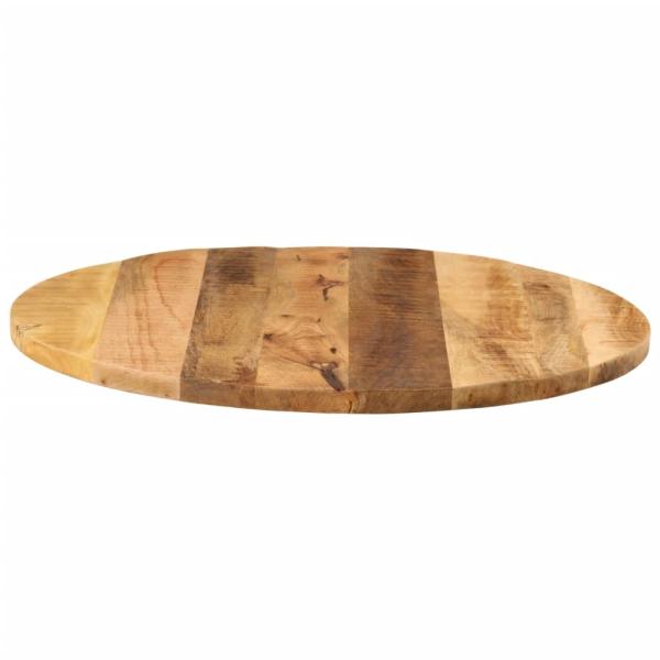 Tischplatte Ø 80x1,5 cm Rund Raues Massives Mangoholz