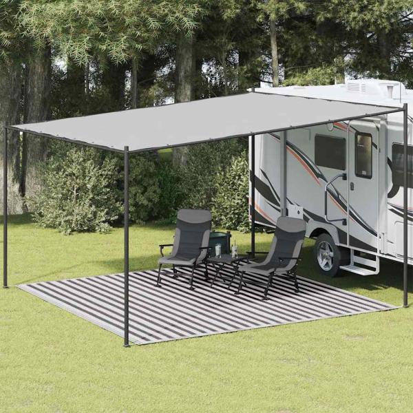 ARDEBO.de - Zeltteppich Anthrazit und Weiß 400x400 cm HDPE