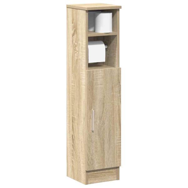 ARDEBO.de - Badezimmerschrank mit Rollenhalter Sonoma-Eiche 20,5x22x90 cm