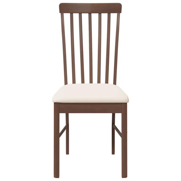 Esszimmerst?hle mit Kissen 2 Stk. Braun Massivholz Gummibaum