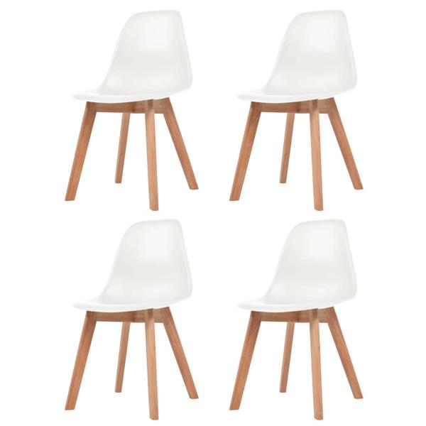 ARDEBO.de - Esszimmerstühle 4 Stk. Weiß Kunststoff